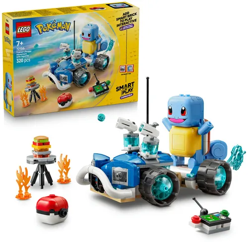 LEGO 72156 Pokémon SMART Play Przygoda Trenera ze Squirtle i pojazdem terenowym
