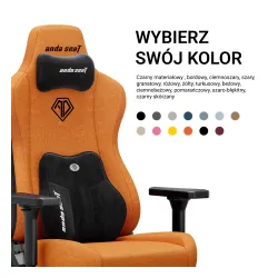 Fotel Anda Seat Kaiser 3E XL Gamingowy do 150kg Tkanina Pomarańczowy