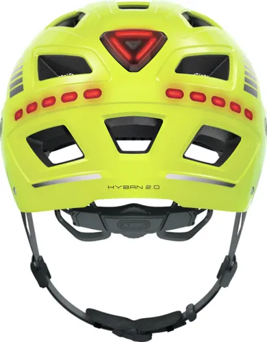 Kask rowerowy ABUS Hyban 2.0 LED Signal Żółty Miejski (rozmiar XL)
