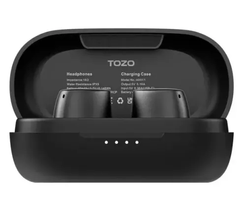 Słuchawki bezprzewodowe Tozo Agile Dots Dokanałowe Bluetooth 5.3 Czarny