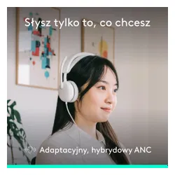 Słuchawki LOGITECH Zone Wired 2 Przewodowe, Nauszne, ANC Biały