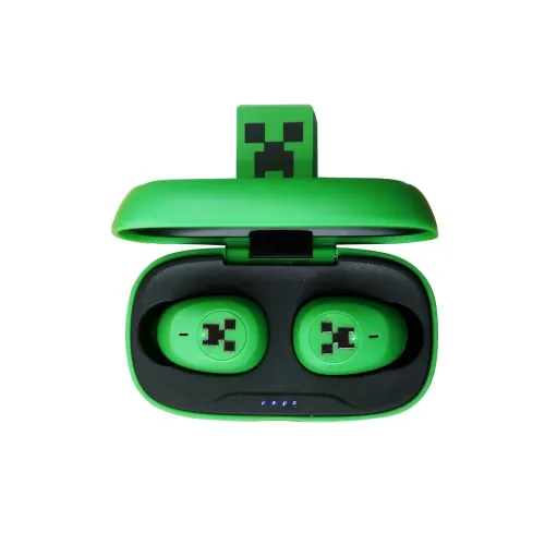 Słuchawki bezprzewodowe OTL Technologies Minecraft Creeper 3D Character Collectible TWS Earphones Dokanałowe Bluetooth 5.3 Zielony