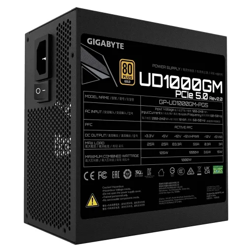 Zasilacz Gigabyte UD1000GM PG5 V2 1000W 80+ Gold Czarny