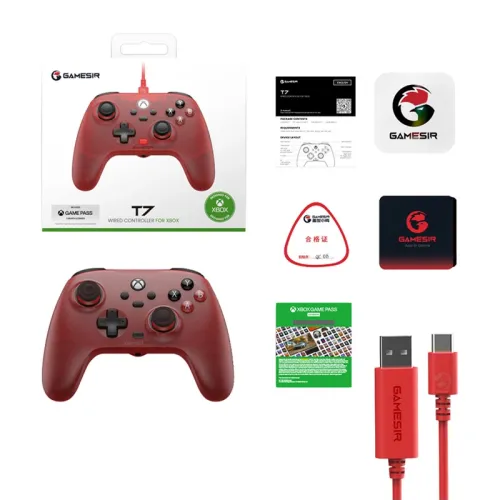 Pad GameSir T7 do PC, Xbox Series X/S, Xbox One X/S, Steam Deck Przewodowy Bordowy