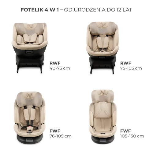 Fotelik samochodowy KINDERKRAFT Xpedition 3 I-Size 40-150 cm (0-22 kg) Beżowy