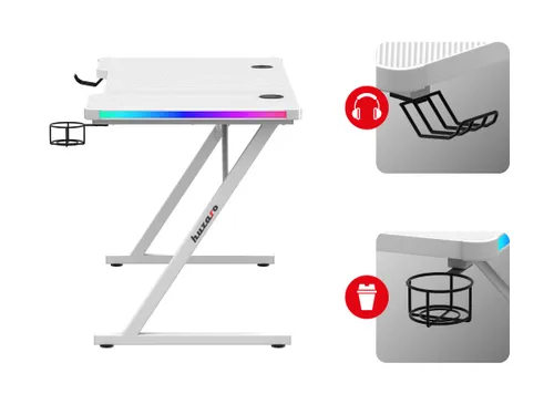Biurko gamingowe HUZARO Hero 2.5 RGB Biały