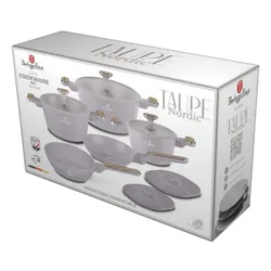 Zestaw patelni i garnków BERLINGER HAUS Taupe Nordic BH-8343 (10 elementów)