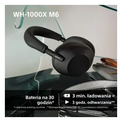Słuchawki nauszne SONY WH-1000XM6 ANC Czarny
