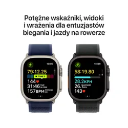 Apple Watch Ultra 2 GPS + Cellular 49mm koperta tytanowa (czarny) + bransoleta mediolańska z tytanu rozmiar L (czarny) (Stan Doskonały)