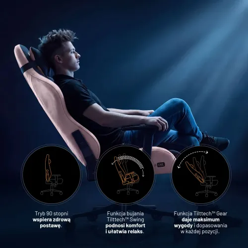 Fotel Diablo Chairs X-One 2.0 Small Akira Pink Gamingowy do 90kg Tkanina Czarno-Różowy