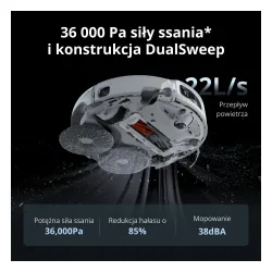 Robot sprzątający DJI Romo P2 Funkcja mopowania Stacja oczyszczająca Tworzenie mapy pomieszczenia Funkcje AI Biały