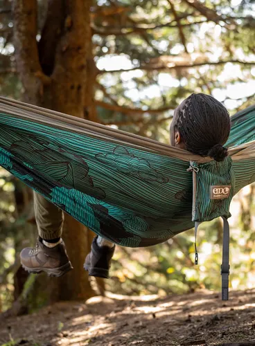 Hamak dwuosobowy ENO DoubleNest Print Hammock - mountains to sea/grey