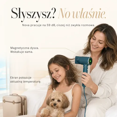 Suszarka do włosów SkinVibe Nova PlasmaGo Zimny nawiew 1100W 2 prędkości 4 temperatury Eggplant