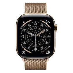 Apple Watch 11 GPS + Cellular 46mm koperta z tytanu (złoty) + bransoleta mediolańska rozmiar S/M (złoty)