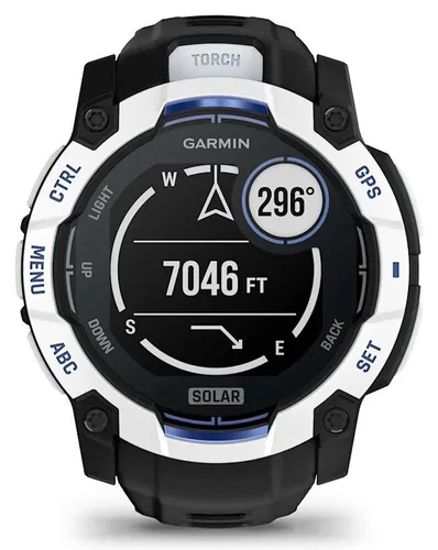 Smartwatch GARMIN Instinct 3 50mm Solar Biały + pasek czarno-niebieski
