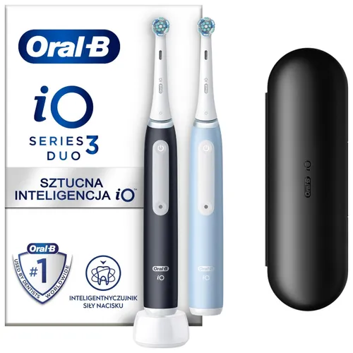 Электрическая зубная щетка Oral-B iO 3 Matt Black/Ice Blue Black/небесно-голубой набор