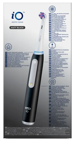 Szczoteczka magnetyczna ORAL-B iO White Clean Czarny (końcówka wybielająca + pokrowiec)