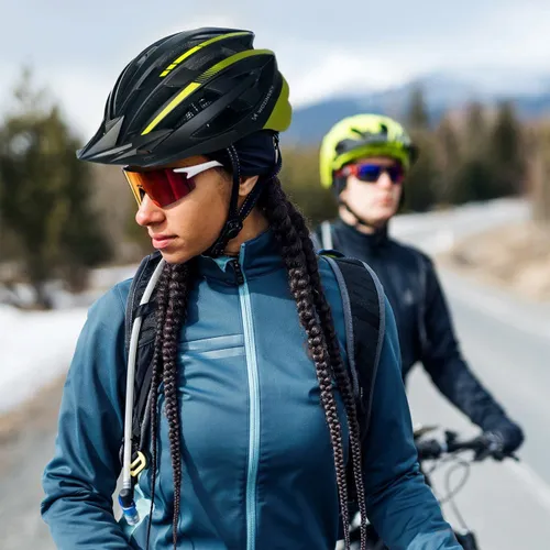 Kask rowerowy WOZINSKY HT-28VCZ Czarno-żółty MTB z lampką (rozmiar M)