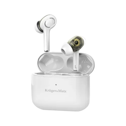 Słuchawki bezprzewodowe Kruger & Matz M4 Pro KMPM4 Dokanałowe Bluetooth 5.0 Biały