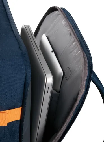 Рюкзак American Tourister Take2Cabin M - темно-синий / лучисто-оранжевый