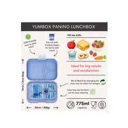 Yumbox Panino Çocuk Öğle Yemeği Kutusu 750 ml-hazy blue / Panther tray