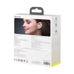 Słuchawki bezprzewodowe Baseus Encok W06 Dokanałowe Bluetooth 5.0 Biały