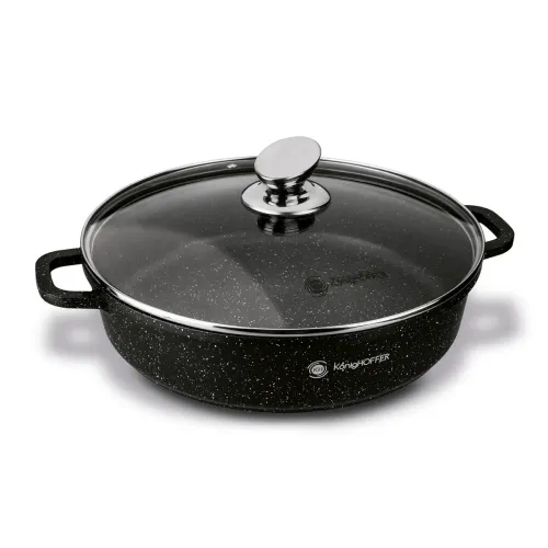 Patelnia głęboka z krótkimi uchwytami KONIGHOFFER Pollo Black 28 cm