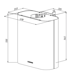 Okap Akpo WK-10 Ellipse WL SLIM T800 Czarny