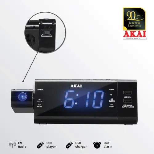 Budzik AKAI ACR-3888 Czarny