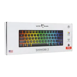 Klawiatura gamingowa White Shark Shinobi Red przewodowa mechaniczna podświetlana czarna