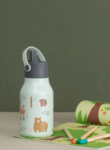 Butelka dziecięca na wodę Lund London Little Childrens Water Bottle 400 ml - woodland