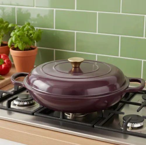 Garnek żeliwny HAGE DN30 3L Bakłażanowy