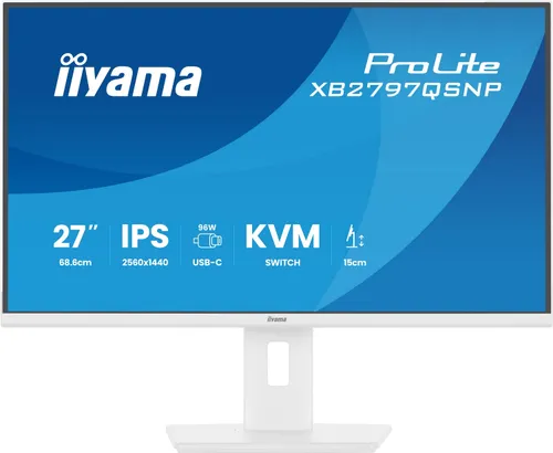 iiyama ProLite XB2797QSNP-W1 - 75Hz | QHD | IPS | 27'' | USB-C PD 96W | KVM | LAN