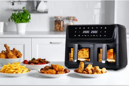 Air Fryer Frytkownica beztłuszczowa ELDOM FR220 Dualo 11l z podwójnym koszem i okienkiem do obserwacji postępów gotowania