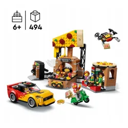 LEGO City 60496 Dostawa pizzy z pojazdami, zestaw klocków 6+