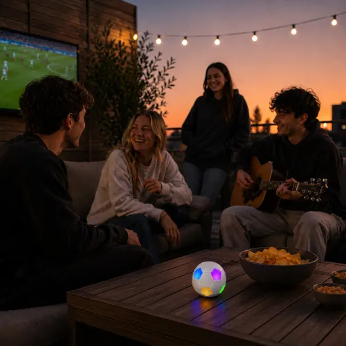 Głośnik Bluetooth Musicmate MM-SB40-W FootballWave LED 5W Biały
