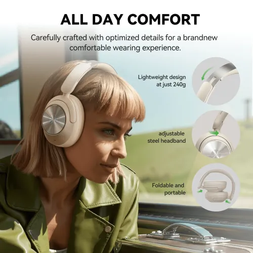 Słuchawki bezprzewodowe Oneodio Focus A6 ANC Nauszne Bluetooth 6.0 Czarny