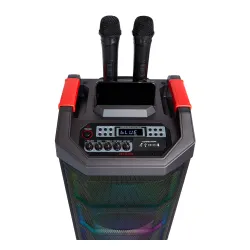 Power Audio Aiwa KBTUS-710MKII 90W Bluetooth Radio FM Mikrofon Karaoke Czarny