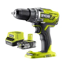 Wiertarko-wkrętarka RYOBI ONE+ R18DD3-0 + Akumulator RYOBI RC18120-125 2.5Ah 18V + Ładowarka