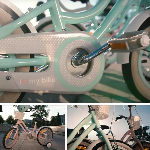 Rower dziecięcy SUN BABY Heart Bike 14 cali dla dziewczynki Morelowy
