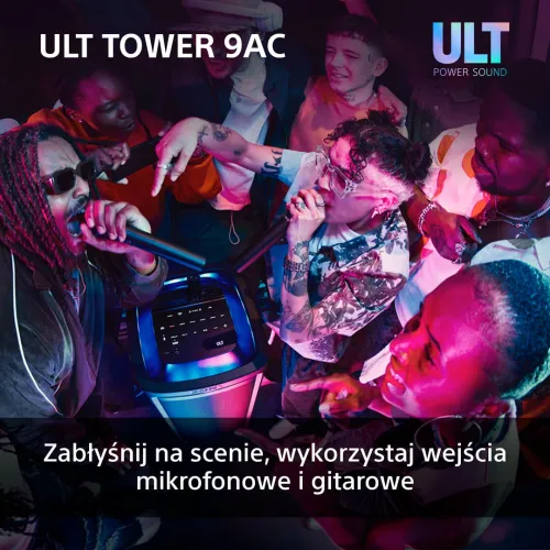 Power Audio Sony ULT Tower 9AC SRS-ULT900AC Bluetooth Mikrofon Karaoke Czarny