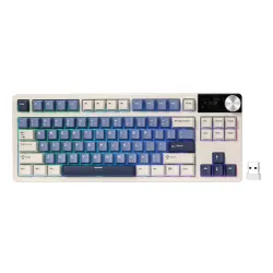 Klawiatura ROYAL KLUDGE RKS85 RGB Hot Swap Beige Switch Biało-niebieski