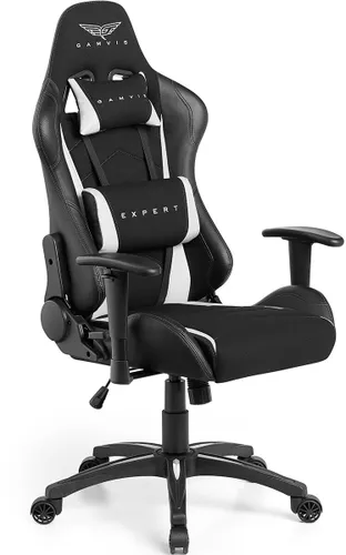 Fotel GAMVIS Expert Czarny (białe elementy)