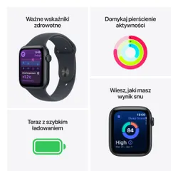 Apple Watch SE 3gen GPS 44mm koperta z aluminium (księżycowa poświata) + pasek sportowy rozmiar M/L (księżycowa poświata) 2025