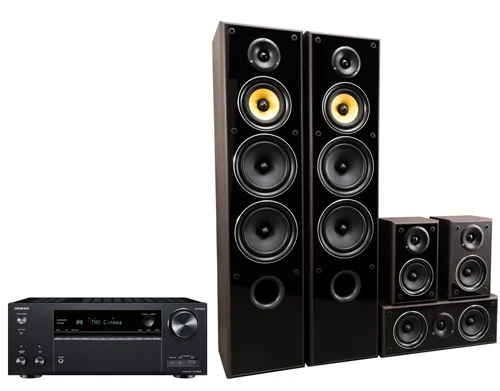 Onkyo TX-NR696 Cinema Package Black, Taga Harmony TAV-606 v.3 Modern wenge