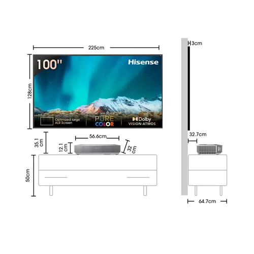 Laser TV HISENSE 100L5HD 100" 4K Dolby Atmos Dolby Vision