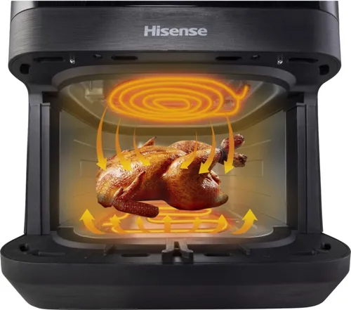 Air Fryer Frytkownica beztłuszczowa HISENSE HAF2100DCD 7.7l z 10 automatycznymi programami i okienkiem do obserwacji postępów gotowania