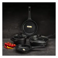 Patelnia / Wok nieprzywierający z pokrywką STARKE PRO TAYLOR MARBLE 32 cm