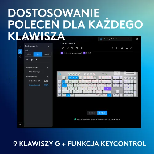 Klawiatura mechaniczna Logitech G915 X Lightspeed Tactile US INTL Biały