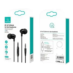 Słuchawki przewodowe USAMS EP-47 Dokanałowe Mikrofon Czarny